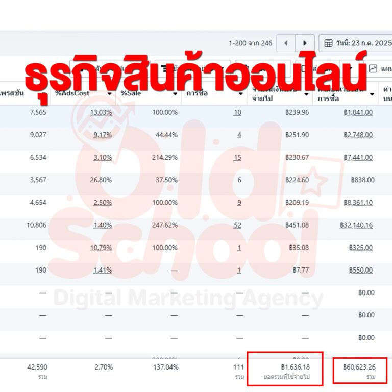 ผลงาน Facebook Ads ธุรกิจสินค้าออนไลน์