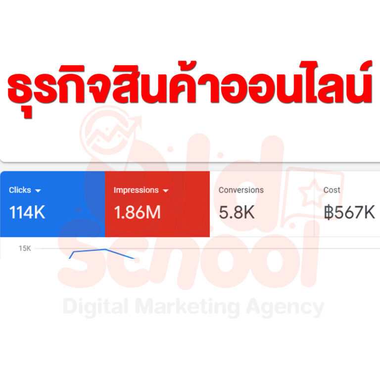 ผลงาน Google Ads ธุรกิจสินค้าออนไลน์