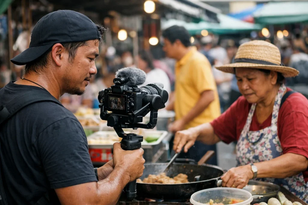 ทีมงานลงพื้นที่ถ่ายทำคอนเทนต์ การตลาดออนไลน์หาดใหญ่ ให้กับธุรกิจ SME